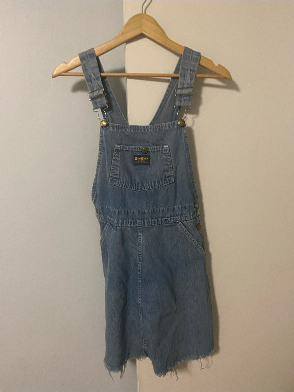 OshKosh B'gosh Womens Light Blue Denim Overalls Dress